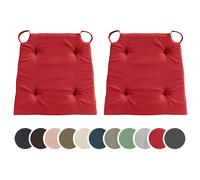 sleepling - Lot de 2 coussins de chaise, pour l'intérieur et l'extérieur, 100% microfibre, 42 x 40 cm, rouge