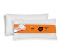 sleepling - Lot de 2 oreillers, 40 x 80 cm, plumes, 100% duvet et plumes, lavable à 60 degrés, 100% coton, blanc