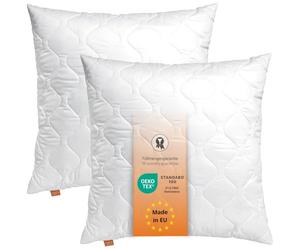 sleepling Lot de 2 Oreillers 60x60 cm, Anti-allergie & Lavable 60 degrés, fabriqué en UE, Oreiller de Sommeil 60 x 60 cm, Coussin Respirant et Doux
