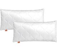 sleepling - Lot de 2 oreillers extra-pleins fermes et épais, 40 x 80 cm, blanc, 600 gr. de rembourrage, microfibre, lavable à 60 degrés