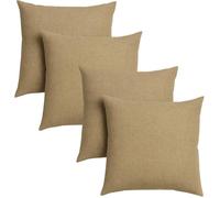 sleepling lot de 4 coussins décoratifs 40 x 40 cm tissu d’ameublement Marron clair garnissage polyester lavables fabriqués dans