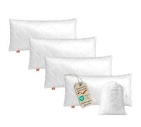 sleepling Lot de 4 Oreillers 40x80 cm, Anti-allergie & Lavable 60 degrés, fabriqué en UE, Oreiller de Sommeil 40 x 80 cm, Coussin Respirant et Doux