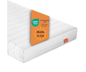 sleepling Matelas 90 x 190 x 13 cm, enroulable, réversible, en mousse confortable, fabriqué en UE, housse lavable, Öko-Tex 100, dureté 2 et 3, blanc
