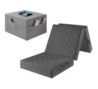 sleepling Matelas pliant Visco 3 parties 195x75x14 cm mousse confort H2 5 avec housse pouf gris OEKO-TEX fabriqué dans l’UE