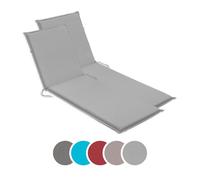 sleepling - Set de 2 chaises longues de jardin, rembourrage pour chaise longue, 190 x 58 cm, 6 cm d'épaisseur, argenté