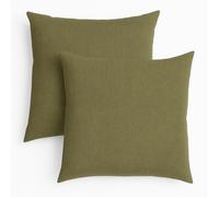 sleepling - Set de 2 coussins de canapé, 40 x 40 cm, coussin décoratif, oreiller, vert olive
