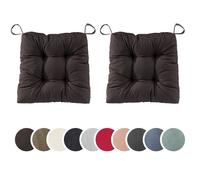 sleepling - Set de 2 coussins de chaise, coussin d'assise, pour l'intérieur et l'extérieur, 40 x 38 cm, châtaigne