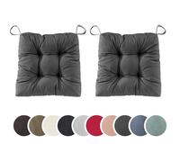 sleepling - Set de 2 coussins de chaise, coussin d'assise, pour l'intérieur et l'extérieur, 40 x 38 cm, gris foncé