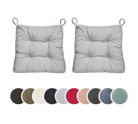 sleepling - Set de 2 coussins de chaise, coussin d'assise, pour l'intérieur et l'extérieur, 40 x 38 cm, gris clair