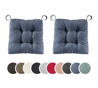 sleepling - Set de 2 coussins de chaise, coussin d'assise, pour l'intérieur et l'extérieur, 40 x 38 cm, jeans