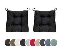 sleepling - Set de 2 coussins de chaise, coussin d'assise, pour l'intérieur et l'extérieur, 40 x 38 cm, noir
