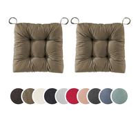 sleepling - Set de 2 coussins de chaise, coussin d'assise, pour l'intérieur et l'extérieur, 40 x 38 cm, taupe