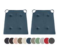 sleepling - Set de 2 coussins de chaise, pour l'intérieur et l'extérieur, 100% coton, 42 x 40 cm, bleu foncé