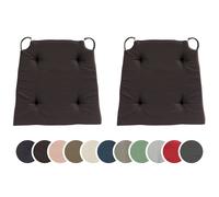 sleepling - Set de 2 coussins de chaise, pour l'intérieur et l'extérieur, 100% coton, 42 x 40 cm, châtaigne