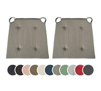 sleepling - Set de 2 coussins de chaise, pour l'intérieur et l'extérieur, 100% coton, 42 x 40 cm, gris