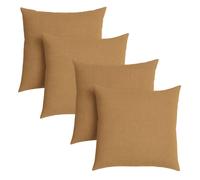sleepling - Set de 4 coussins de canapé, 40 x 40 cm, coussin décoratif, oreiller, ocre marron