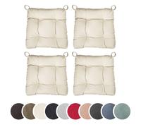 sleepling - Set de 4 coussins de chaise, coussin d'assise, pour l'intérieur et l'extérieur, 40 x 38 cm, beige