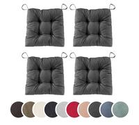 sleepling - Set de 4 coussins de chaise, coussin d'assise, pour l'intérieur et l'extérieur, 40 x 38 cm, gris foncé