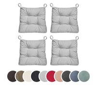 sleepling - Set de 4 coussins de chaise, coussin d'assise, pour l'intérieur et l'extérieur, 40 x 38 cm, gris clair