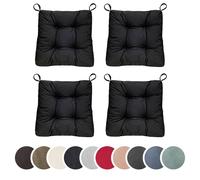 sleepling - Set de 4 coussins de chaise, coussin d'assise, pour l'intérieur et l'extérieur, 40 x 38 cm, noir