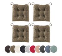 sleepling - Set de 4 coussins de chaise, coussin d'assise, pour l'intérieur et l'extérieur, 40 x 38 cm, taupe