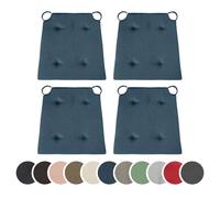 sleepling - Set de 4 coussins de chaise, pour l'intérieur et l'extérieur, 100% coton, 42 x 40 cm, bleu foncé