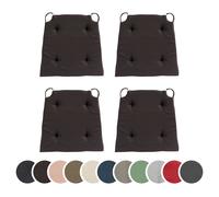 sleepling - Set de 4 coussins de chaise, pour l'intérieur et l'extérieur, 100% coton, 42 x 40 cm, châtaigne