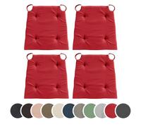 sleepling - Set de 4 coussins de chaise, pour l'intérieur et l'extérieur, 100% microfibre, 42 x 40 cm, rouge