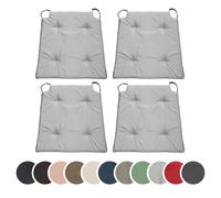 sleepling - Set de 4 coussins de chaise, pour l'intérieur et l'extérieur, 100% microfibres, 42 x 40 cm, gris clair