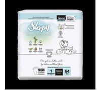 Sleepy Bio Natural Couches Taille Naissance - Certifiées Oeko Tex et hypoallergéniques T1 x 64 (2 à 5 Kilos)