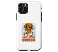 Sleepy Dog Need More Coffee Funny Caffeine Lover Coque pour iPhone 11 Pro