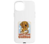 Sleepy Dog Need More Coffee Funny Caffeine Lover Coque pour iPhone 15 Plus
