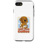 Sleepy Dog Need More Coffee Funny Caffeine Lover Coque pour iPhone SE (2020) / 7/8