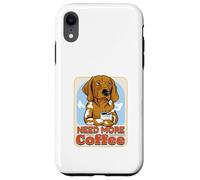 Sleepy Dog Need More Coffee Funny Caffeine Lover Coque pour iPhone XR