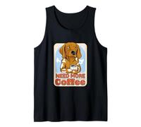 Sleepy Dog Need More Coffee Funny Caffeine Lover Débardeur