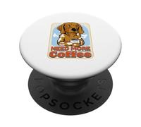 Sleepy Dog Need More Coffee Funny Caffeine Lover PopSockets PopGrip Adhésif