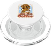 Sleepy Dog Need More Coffee Funny Caffeine Lover PopSockets PopGrip pour MagSafe