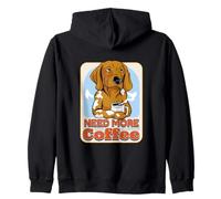 Sleepy Dog Need More Coffee Funny Caffeine Lover Sweat à Capuche