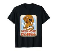 Sleepy Dog Need More Coffee Funny Caffeine Lover T-Shirt