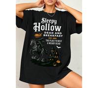 Sleepy Hollow Dead And Breakfast Est.1869 L'endroit pour se reposer une tête fatiguée Vêtements d'Halloween, L'étrange Noël de Monsieur Jack, Halloween, Costumes d'Halloween pour femmes, T-shirt ample