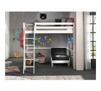 SLEEPY - Lit Mezzanine Blanc 140x200cm avec Fauteuil -
