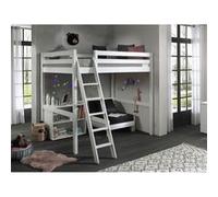 SLEEPY - Lit Mezzanine Blanc 140x200cm avec Fauteuil et Etagère -