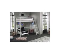 SLEEPY - Lit Mezzanine Blanc 90x200cm avec Fauteuil -