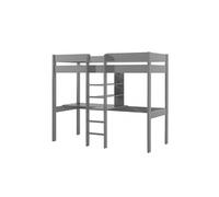 SLEEPY - Lit Mezzanine Gris 90x200cm Échelle Centrale avec Bureau - Altobuy Gris G