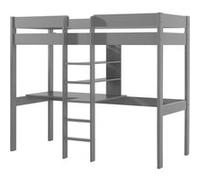 SLEEPY - Lit Mezzanine Gris 90x200cm Echelle Centrale avec Bureau -