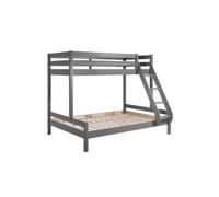 SLEEPY - Lit Superposé en Pin Laqué Gris Couchages 140x200cm et 90x200cm - Altobuy Gris G