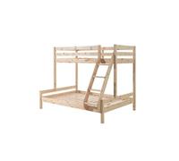 SLEEPY - Lit Superposé en Pin Naturel Couchages 140x200cm et 90x200cm -