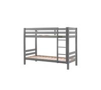 SLEEPY - Lit Superposé H160 en Pin Laqué Gris 90x200cm - Altobuy Gris