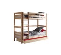 Lit Superposé H180 en Pin Naturel 90x200cm avec Lit-Tiroir - SLEEPY -