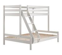 Lit Superposé Laqué Blanc Couchages 140x200cm et 90x200cm - SLEEPY -